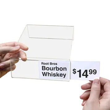 Acrylic Display Risers with Sign/Label Holder for Wine & Spirits- 5 pieces