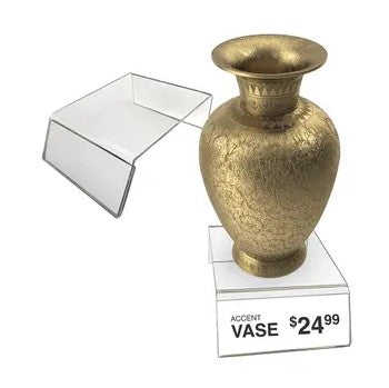 Acrylic Display Risers with Sign/Label Holder- 5 pieces