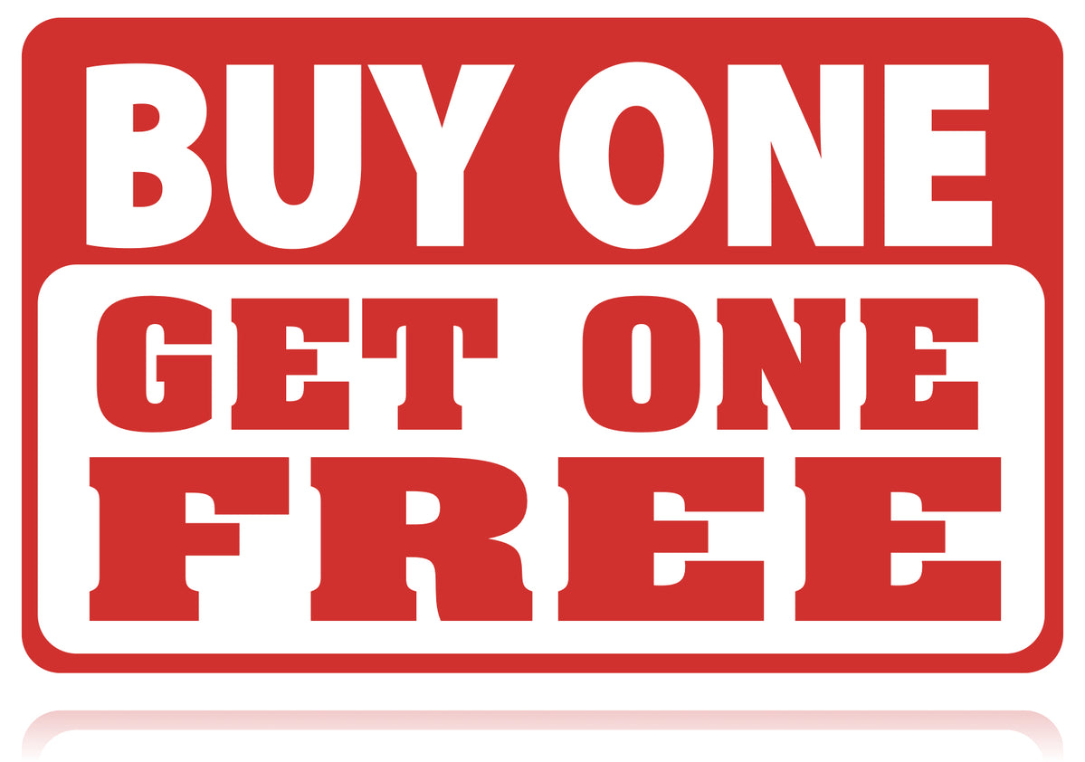Buy One Get One Free Shelf Sign Price Cards-10 signs — screengemsinc