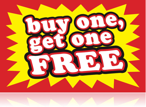 Buy One Get One Free Shelf Sign Price Cards-50 signs Buy One Get One Free Shelf Sign Price Cards-50 signs