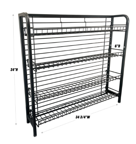 Black Metal 4-Shelf Undermount Display Rack — screengemsinc