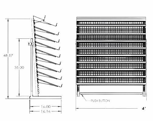 Black Wire Candy Merchandiser Display Rack-48"