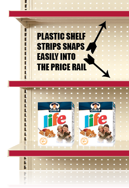 Red Price Channel Shelf Molding Strips- 48" x 1.25" -100 pieces - screengemsinc