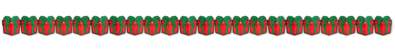 Christmas Gift Box Display Garland Decorations – 4.5 in x 12 ft | 6-Pack