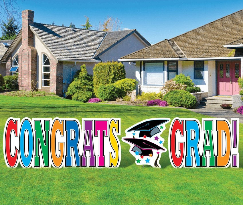 Congratulations Grad Lawn Yard Sign Set — screengemsinc