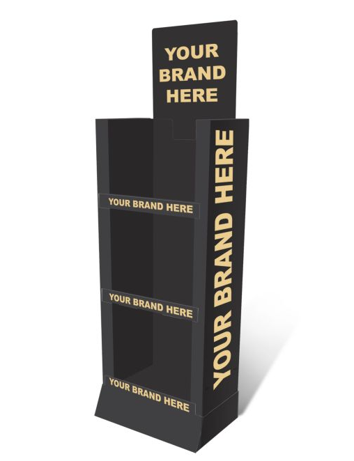 Custom Printed 3 Shelf Cardboard Display Bin-10 pieces