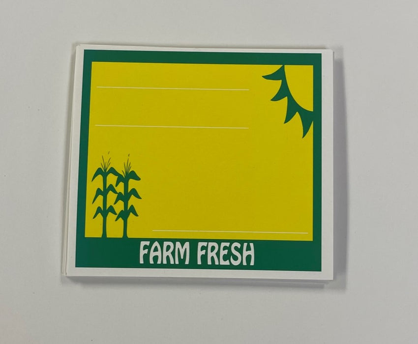 Farm Fresh Produce Mini Shelf Signs 3.5"W x 3"H -100 price signs