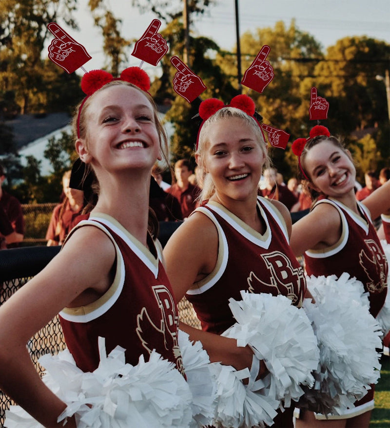 #1 Red Foam Hand & Marabou Headwear-12 pieces