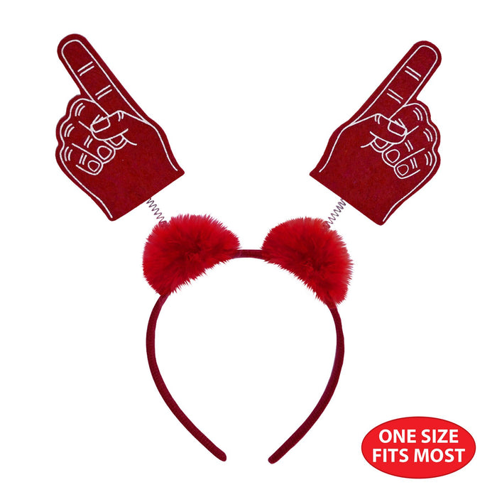 #1 Red Foam Hand & Marabou Headwear-12 pieces