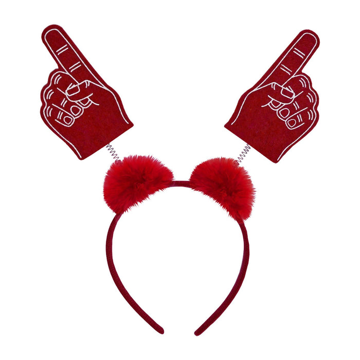 #1 Red Foam Hand & Marabou Headwear-12 pieces