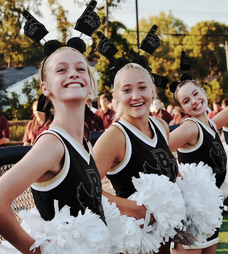 #1 Black Foam Hand & Marabou Headwear-12 pieces