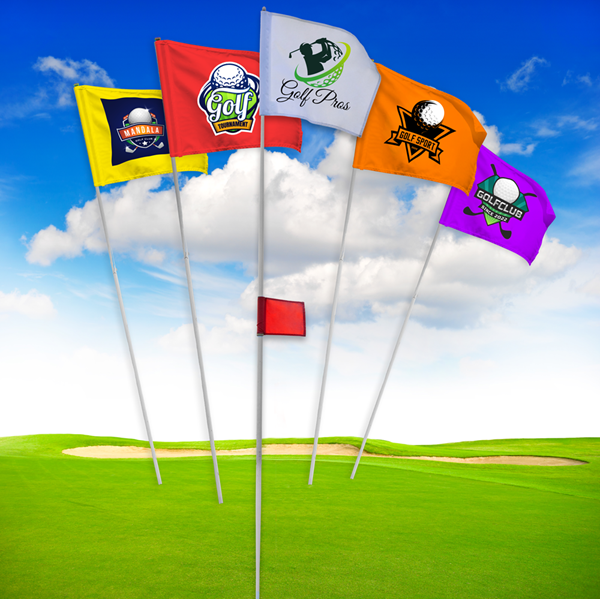 Golf Outing Hole Flags - Custom Printed - 18 Pieces