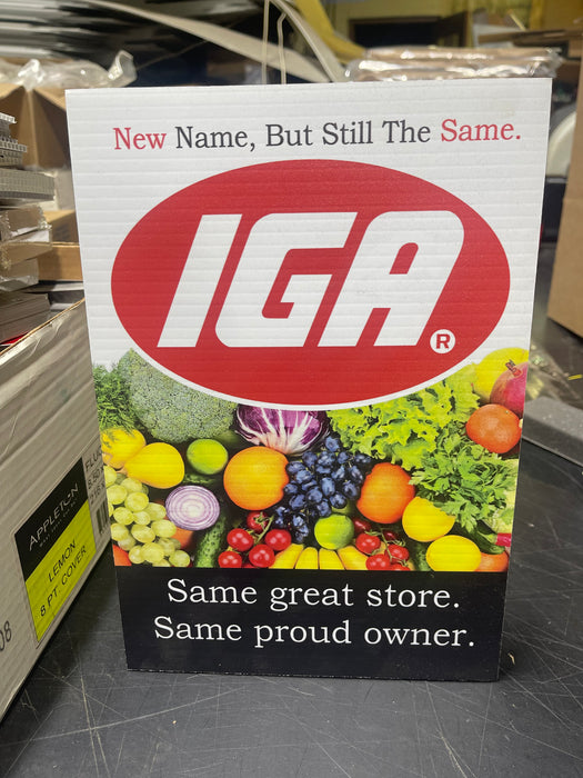 IGA Store Branding Easel Sign