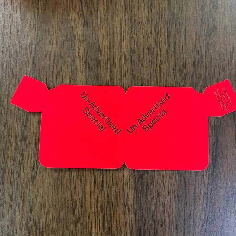 Unadvertised Aisle Violators Shelf Signs-Fluorescent Red- 100 signs