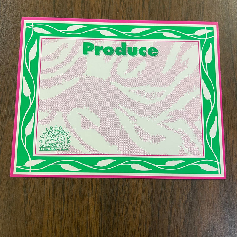 Produce Shelf Signs-5 a Day 7"W x 5.5"H -100 per pack