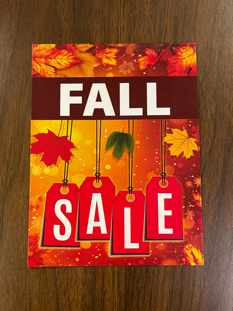 Fall Sale Shelf Signs Price Cards- 10 pieces