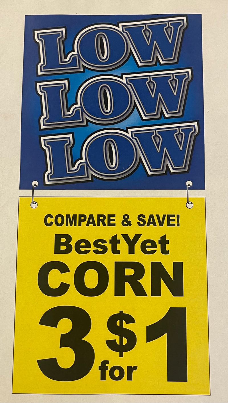 Low Low Low Gondola End Cap Hanging Sign Ceiling Dangler-24"x24"