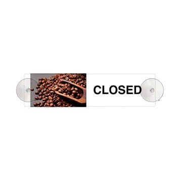 Coffee Beans Open & Closed Sliding Door Sign