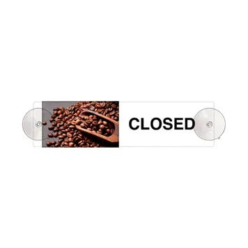 Open & Closed Sliding Door Sign-Coffee Beans