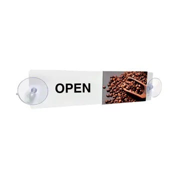 Coffee Beans Open & Closed Sliding Door Sign