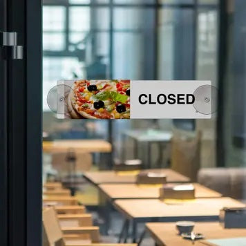 Pizza Open & Closed Sliding Door Sign