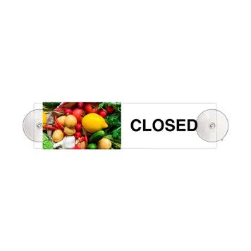 Produce Open & Closed Sliding Door Sign