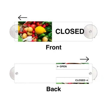 Produce Open & Closed Sliding Door Sign