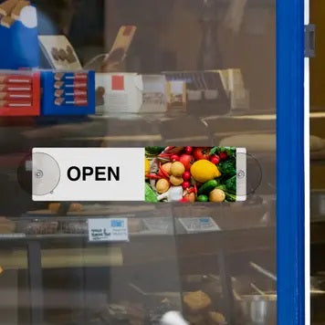 Produce Open & Closed Sliding Door Sign