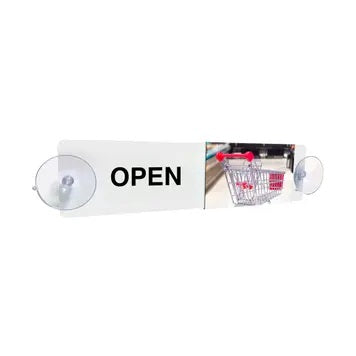 Shopping Cart Open & Closed Sliding Door Sign