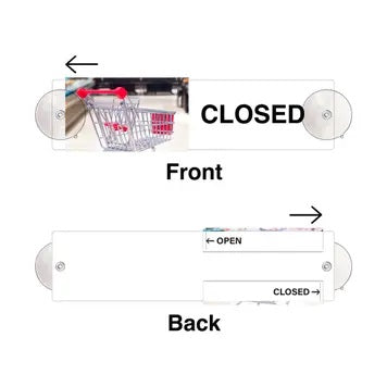Shopping Cart Open & Closed Sliding Door Sign
