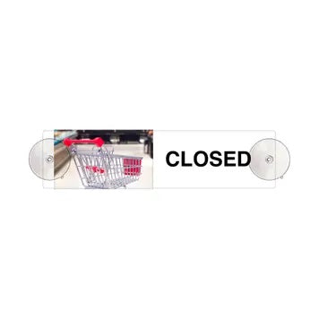 Shopping Cart Open & Closed Sliding Door Sign