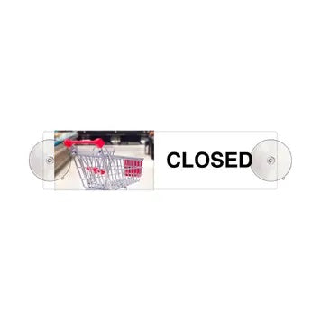 Open & Closed Sliding Door Sign-Shopping Cart
