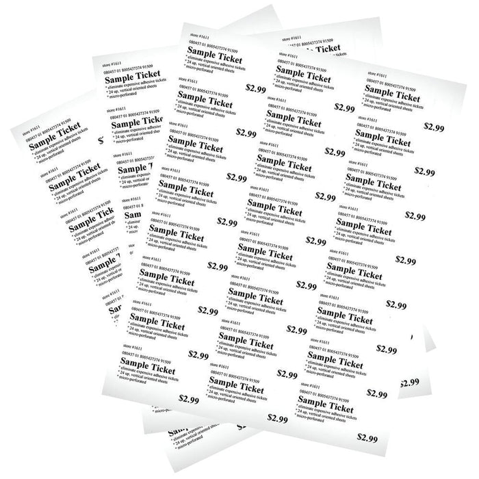 Price Tags-Perforated Paper Sheets- 18 tags per sheet -4500 Price Tags