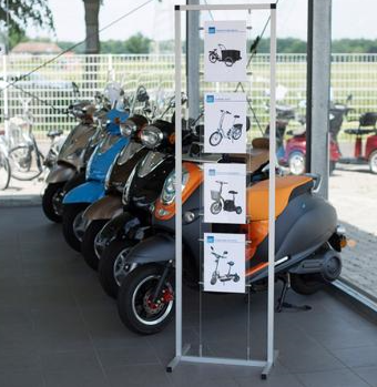 Poster Floor Stand Sign Holder with Cable Hanging System