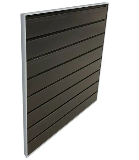 Framed Slatwall Panel-24" Black (Stone Effect)