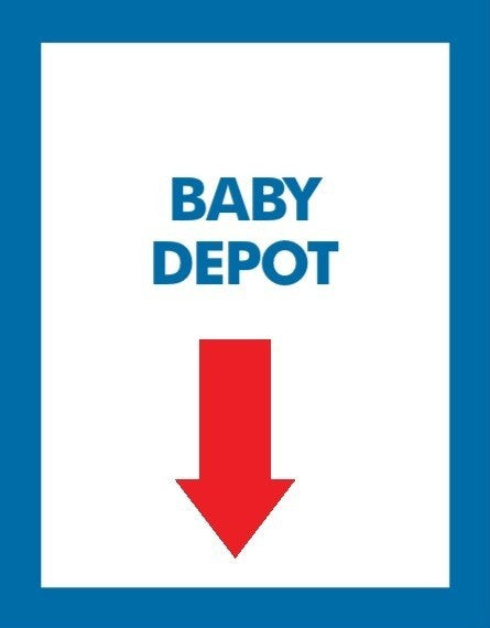 Thrift Store Baby Depot Hanging Aisle Marker Sign