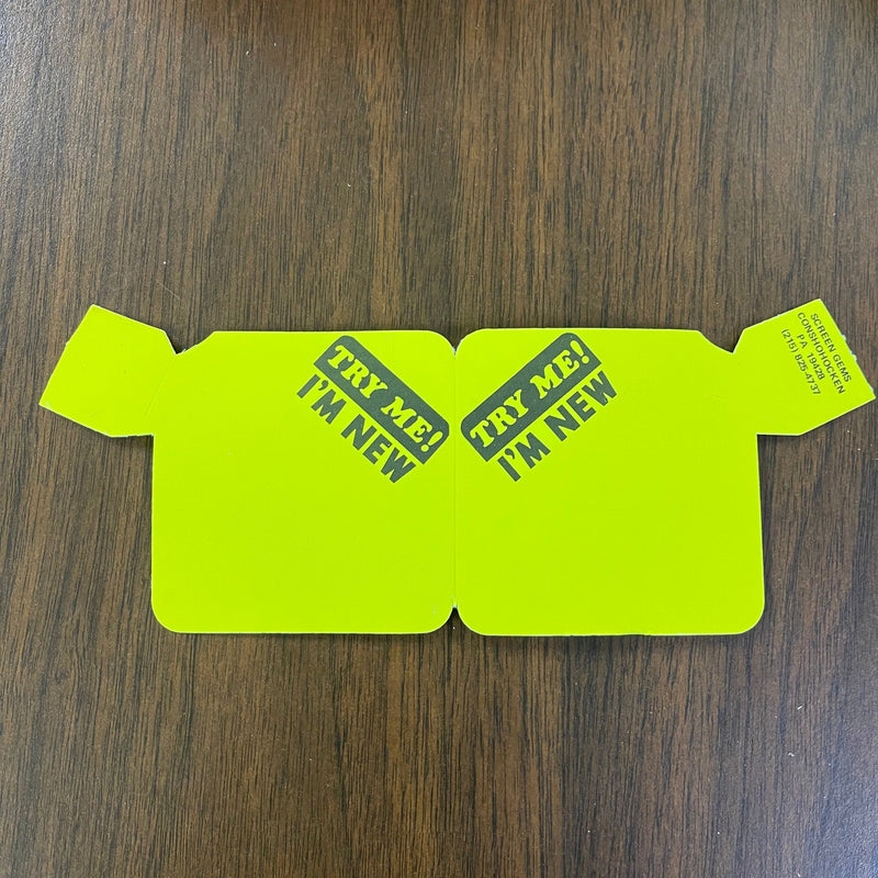 Try Me I'm New Aisle Violators Flag Shelf Signs Fluorescent Yellow - 100 Signs