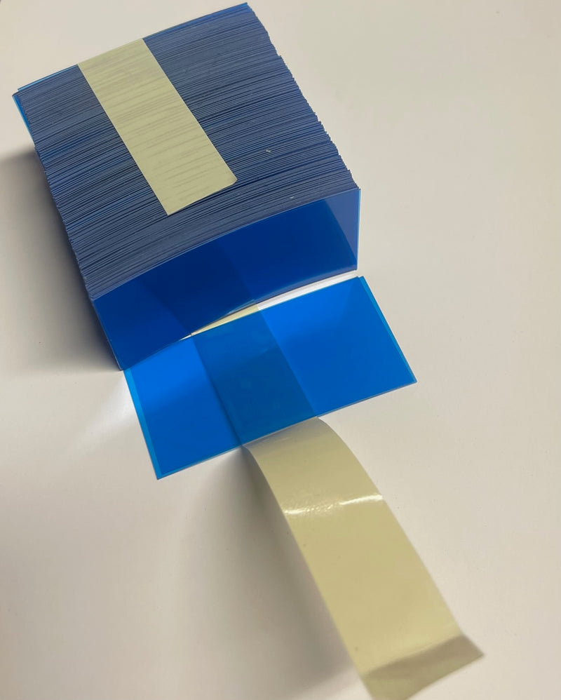 UPC Transparent Blue Price Channel Label Backers Chips-2.5"L x 1.25"H -250 pieces