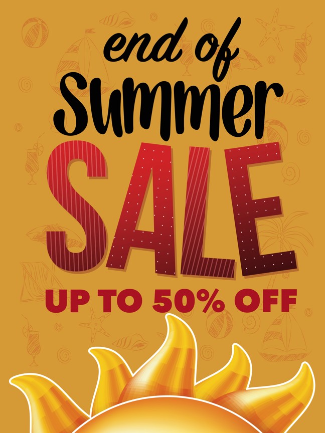 End of Summer Sale Standard Posters-Floor Stand Stanchion Signs-Value Pack