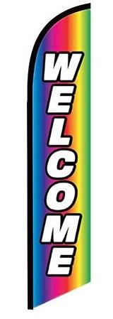 Welcome Rainbow Feather Flag Kit