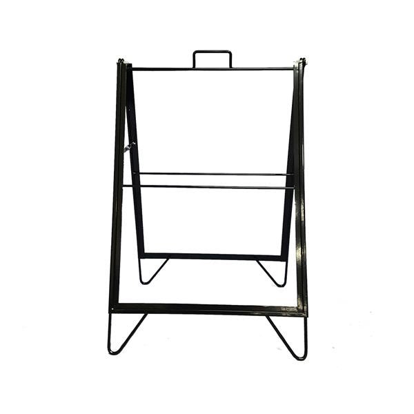 A-Frame Sign Holder – Black Metal Sidewalk Frame 24"×32"