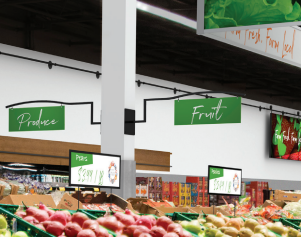 Aisle Markers Curved Arm Aisle Signs - 4 pieces