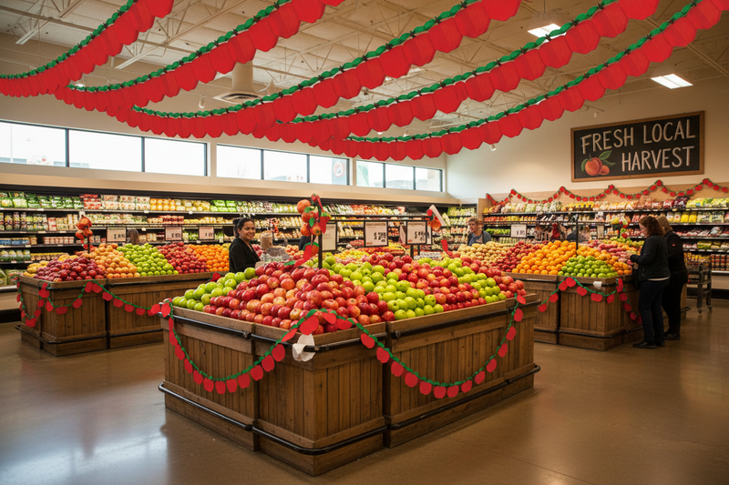 Apple Display Garland 12-Pack Produce Lifestyle with Product