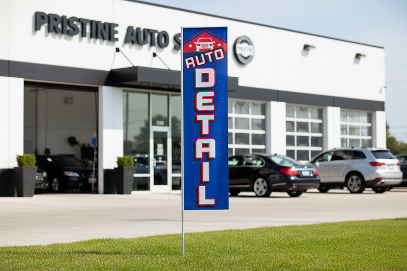 Auto Detail Rectangle Feather Flag Lifestyle