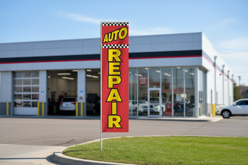 Auto Repair Rectangle Feather Flag Lifestyle