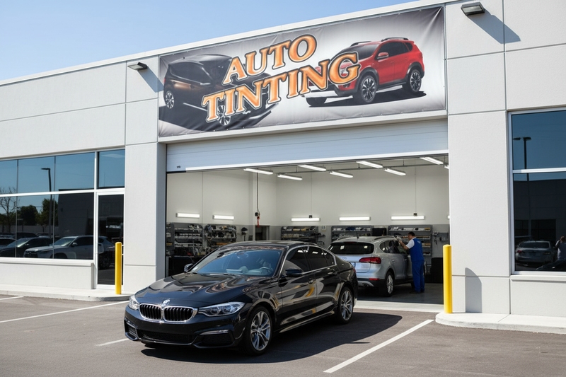 Auto Tinting Vinyl Banner Shop Lifestyle