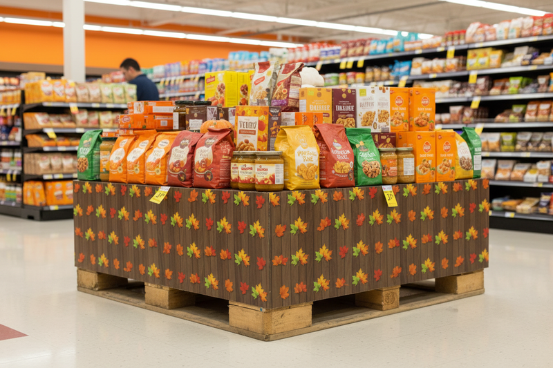 Autumn Corrugated Base Pallet Wrap Lifestyle