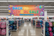 Back to School Sale Banner In-Store