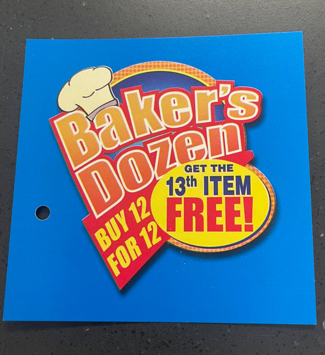 Baker's Dozen Flag Shelf Signs-4"W x 4"H-50 signs