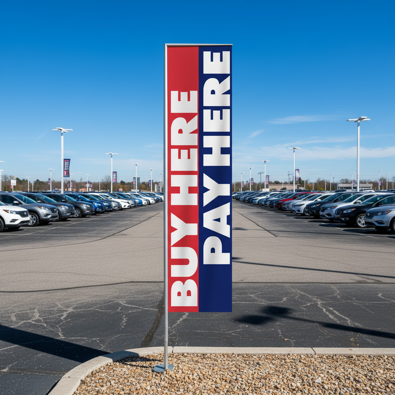 Buy Here Pay Here Feather Flag Square